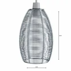 Dunelm Cigar Wire Silver Easy Fit Pendant -Cheap wall lights Store 1000011016 alt04
