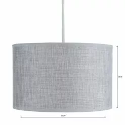 Dunelm Carrie Textured Lamp Shade 30cm Grey -Cheap wall lights Store 1000056464 alt04
