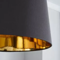 Dunelm Ritz Gold Lined Lamp Shade 35cm Grey -Cheap wall lights Store 1000064353 alt02