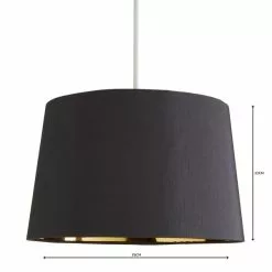 Dunelm Ritz Gold Lined Lamp Shade 35cm Grey -Cheap wall lights Store 1000064353 alt04