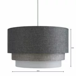 Elements Eclipse 3 Tier Lamp Shade 40cm Grey -Cheap wall lights Store 1000076056 alt04