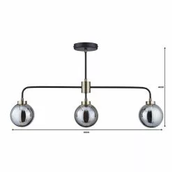 Dunelm Tanner 3 Light Black Bar Ceiling Fitting -Cheap wall lights Store 1000076102 alt06
