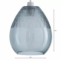 Dunelm Jasmine Grey Glass Easy Fit Pendant -Cheap wall lights Store 1000084114 alt04