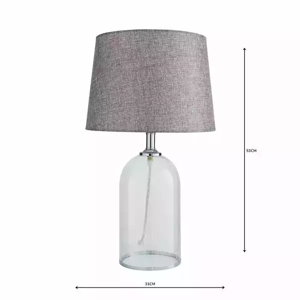 Dunelm Lenny Glass Clear Table Lamp 7 Dunelm Lenny Glass Clear Table Lamp - Image 5