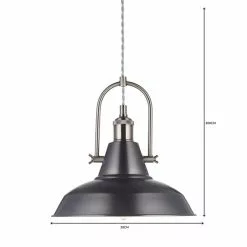 Dunelm Lucas Industrial 1 Light Pendant Pewter Ceiling Fitting -Cheap wall lights Store 1000084135 alt06