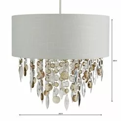 Dunelm Mila Ivory Jewel Shade Easy Fit Pendant -Cheap wall lights Store 1000084151 alt04