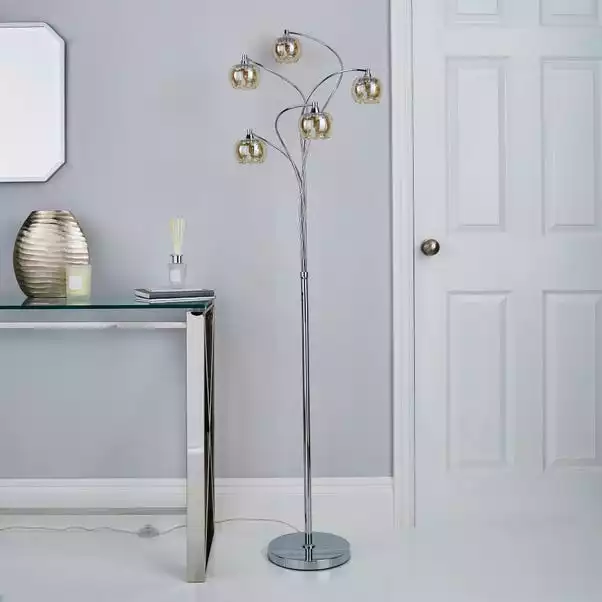 Dunelm Seychelles 5 Light Champagne Glass Floor Lamp 4 Dunelm Seychelles 5 Light Champagne Glass Floor Lamp - Image 2