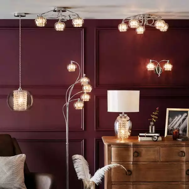 Dunelm Seychelles 5 Light Champagne Glass Floor Lamp 8 Dunelm Seychelles 5 Light Champagne Glass Floor Lamp - Image 6