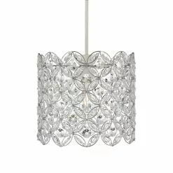 Dunelm Arden Floral Chrome Easy Fit Pendant -Cheap wall lights Store 1000093327 alt05