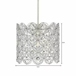 Dunelm Arden Floral Chrome Easy Fit Pendant -Cheap wall lights Store 1000093327 alt06
