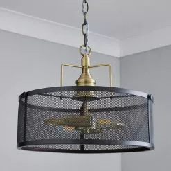 Dunelm Kalix 2 Light Mesh Black Gold Ceiling Fitting -Cheap wall lights Store 1000111870 alt01