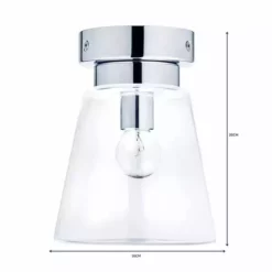 Dunelm Delavin 1 Light Pendant Glass Flush Bathroom Ceiling Fitting -Cheap wall lights Store 1000119706 alt06