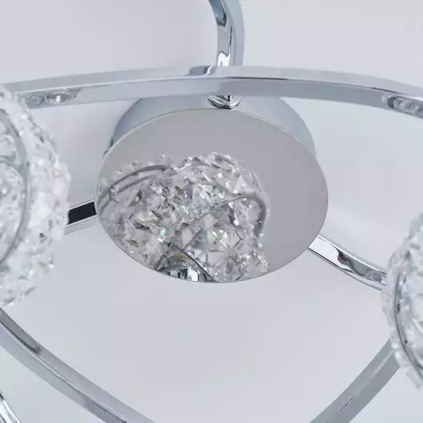 Dunelm Cecilie 3 Light Crystal Semi-Flush Ceiling Fitting 6 Dunelm Cecilie 3 Light Crystal Semi-Flush Ceiling Fitting - Image 4
