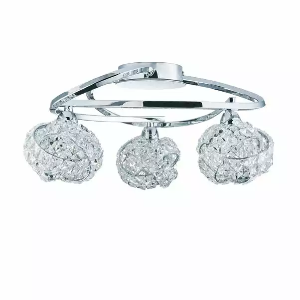 Dunelm Cecilie 3 Light Crystal Semi-Flush Ceiling Fitting 7 Dunelm Cecilie 3 Light Crystal Semi-Flush Ceiling Fitting - Image 5