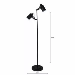 Dunelm Healy 2 Light Black Floor Lamp -Cheap wall lights Store 1000119857 alt04
