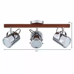Dunelm Carlton 3 Light Chrome Spotlight Bar -Cheap wall lights Store 1000119862 alt06