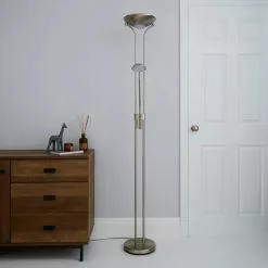 Dunelm Father And Child 2 Arm Satin Chrome Floor Lamp -Cheap wall lights Store 1000119888 alt01