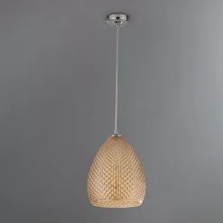 Dunelm Kareli 1 Light Pendant Champagne Ceiling Fitting -Cheap wall lights Store 1000119901 alt01