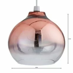 Dunelm Nivala Ombre Smoked Glass Copper Easy Fit Pendant -Cheap wall lights Store 1000119933 alt04