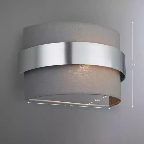 Dunelm Joey Shaded Grey Wall Light 7 Dunelm Joey Shaded Grey Wall Light - Image 5