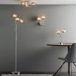 Dunelm Arta 3 Arm Smoked Glass Floor Lamp -Cheap wall lights Store 1000137348 alt04