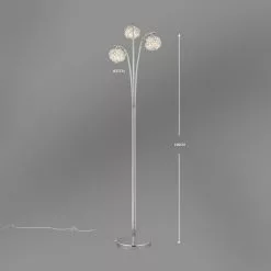 Dunelm Cecilie 3 Arm Chrome Floor Lamp -Cheap wall lights Store 1000137376 alt04