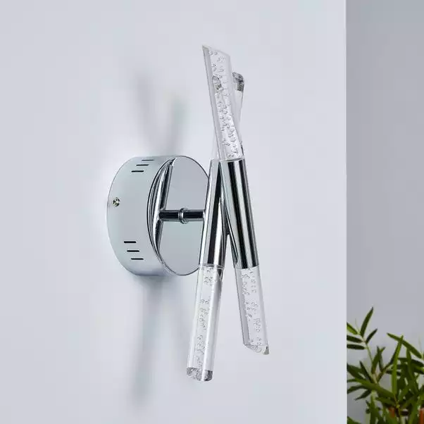 Dunelm Tassani 2 Light Integrated LED Bubble Glass Wall Light 4 Dunelm Tassani 2 Light Integrated LED Bubble Glass Wall Light - Image 2