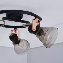 Dunelm Milas 3 Light Black Industrial Semi-Flush Ceiling Fitting -Cheap wall lights Store 1000139082 alt03