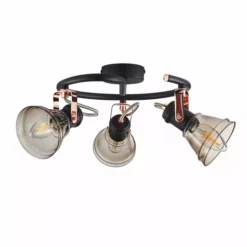 Dunelm Milas 3 Light Black Industrial Semi-Flush Ceiling Fitting -Cheap wall lights Store 1000139082 alt05