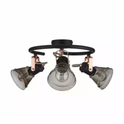 Dunelm Milas 3 Light Black Industrial Semi-Flush Ceiling Fitting -Cheap wall lights Store 1000139082 alt06