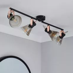 Dunelm Milas 4 Light Black Industrial Spotlight Bar 9 Dunelm Milas 4 Light Black Industrial Spotlight Bar -Cheap wall lights Store 1000139083 alt01