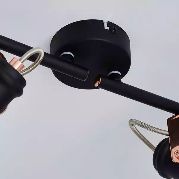 Dunelm Milas 4 Light Black Industrial Spotlight Bar 6 Dunelm Milas 4 Light Black Industrial Spotlight Bar - Image 4