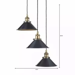 Dunelm Logan 3 Light Grey Industrial Cluster Ceiling Fitting -Cheap wall lights Store 1000139091 alt06