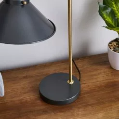 Dunelm Logan Antique Brass Grey Industrial Table Lamp -Cheap wall lights Store 1000139099 alt03