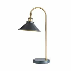 Dunelm Logan Antique Brass Grey Industrial Table Lamp -Cheap wall lights Store 1000139099 alt05