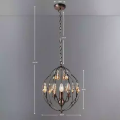 Dunelm Salino Globe 3 Light Antique Copper Chandelier -Cheap wall lights Store 1000139119 alt04