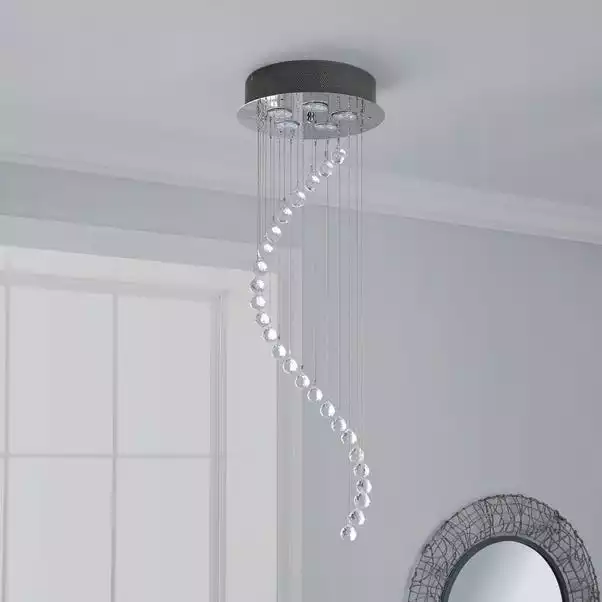 Dunelm Marconia 5 Light Glass Droplet Cluster Flush Ceiling Fitting 4 Dunelm Marconia 5 Light Glass Droplet Cluster Flush Ceiling Fitting - Image 2