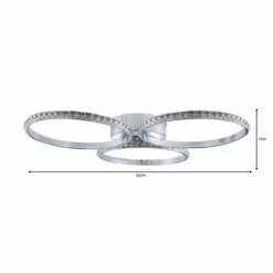 Dunelm Oraylia 3 Light Integrated LED Hoops Jewel Chrome Ceiling Fitting -Cheap wall lights Store 1000149069 alt06