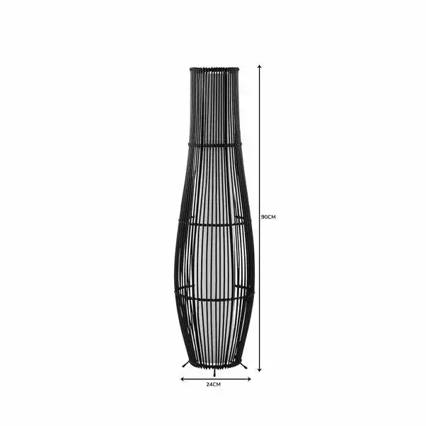 Dunelm Alec Natural Cane Black Floor Lamp 8 Dunelm Alec Natural Cane Black Floor Lamp - Image 6