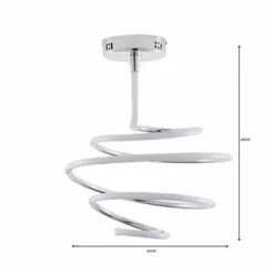Dunelm Byron Integrated LED Swirl Chrome Ceiling Fitting -Cheap wall lights Store 1000149085 alt06