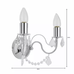 Dunelm Elizabeth 2 Light Chrome Bathroom Wall Light -Cheap wall lights Store 1000149087 alt06