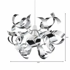 Dunelm Iris Ribbon Chrome Easy Fit Pendant -Cheap wall lights Store 1000149095 alt06