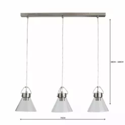 Dunelm Delavin 3 Light Glass Diner Ceiling Fitting -Cheap wall lights Store 1000157749 alt04