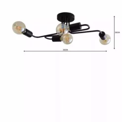 Dunelm Kacy 4 Light Black Flush Ceiling Fitting -Cheap wall lights Store 1000157752 alt04