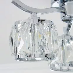 Dunelm Kleio 3 Light Glass Chrome Semi-Flush Ceiling Fitting -Cheap wall lights Store 1000157757 alt02