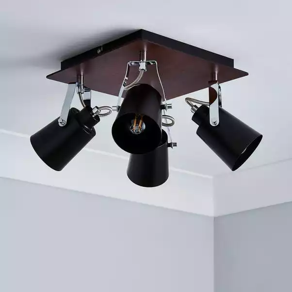 Dunelm Johan 4 Light Black Spotlight 4 Dunelm Johan 4 Light Black Spotlight - Image 2