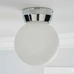 Dunelm Harlow 1 Light Frosted Glass Flush Ceiling Fitting -Cheap wall lights Store 1000157767 alt01