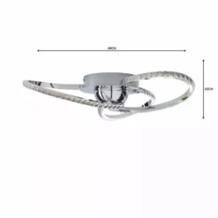 Dunelm Oria 3 Light Integrated LED Jewel Chrome Ceiling Fitting -Cheap wall lights Store 1000158434 alt04