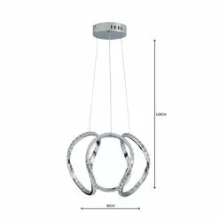 Dunelm Marsia 1 Light Integrated LED Swirl Jewel Chrome Ceiling Fitting -Cheap wall lights Store 1000158436 alt04