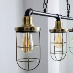 Dunelm Milas Pipe Industrial 3 Light Bar Black Diner Ceiling Fitting -Cheap wall lights Store 1000158472 alt02